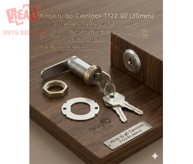 T122-02 KHÓA GẠT TỦ GỖ 30MM CAMLOCK