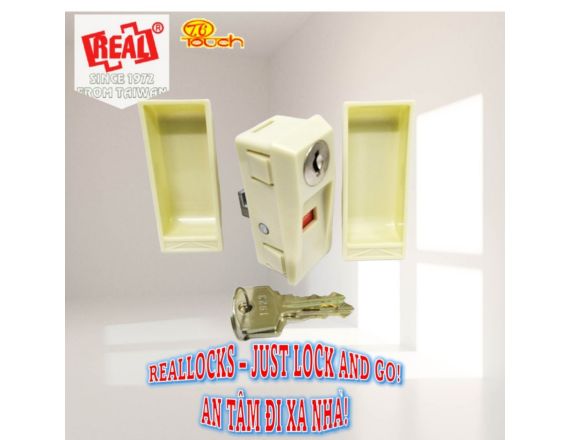 KHÓA TỦ LÙA SẮT MÀU TRẮNG T125 -03 CÓ CHỮ OPEN CLOSE