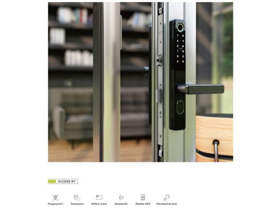 KHÓA CỬA ĐIỆN TỬ MENDOCK VÂN TAY 6 IN 1 CHO CỬA NHÔM THÉP